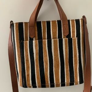 Madewell Small Transport Tote Striped Calf Hair